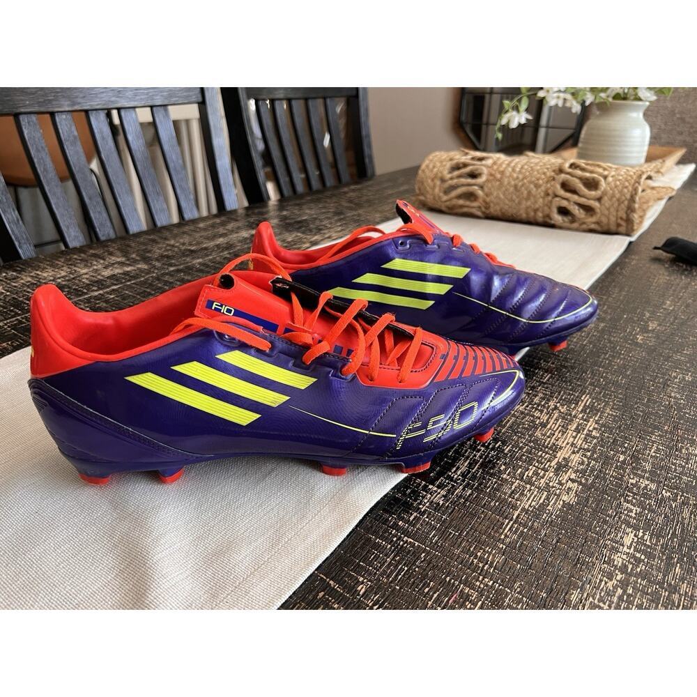 Adidas F50 Adizero FG Soccer Cleats Mens Size 12 Purple Orange Excellent Cond. - Picture 2 of 8